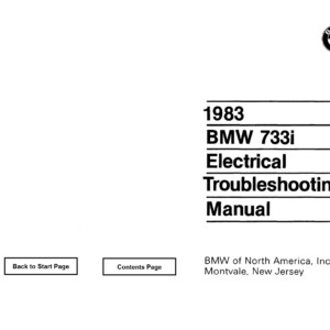 BMW 733i 1983 Electrical Troubleshooting Manual