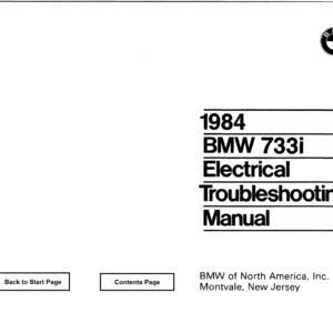 BMW 733i 1984 Electrical Troubleshooting Manual
