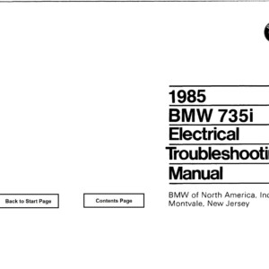 BMW 735i 1985 Electrical Troubleshooting Manual