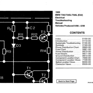 BMW 735i 735il 750il 1989 Electrical Troubleshooting Manual