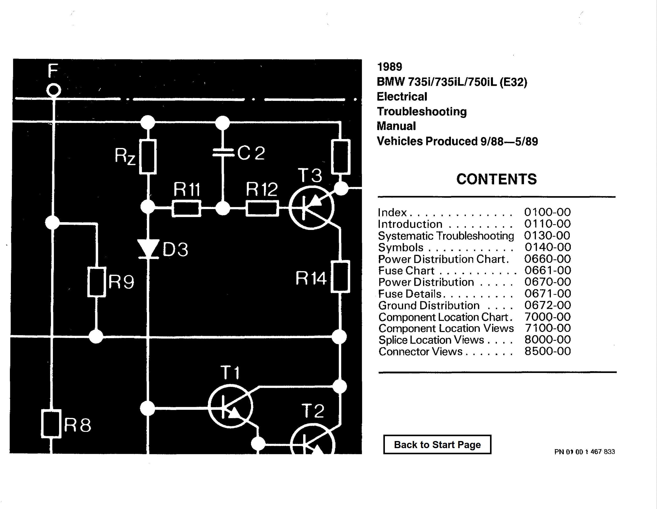 BMW 735i 735il 750il 1989 Electrical Troubleshooting Manual