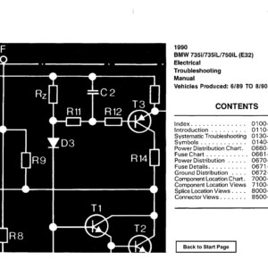 BMW 735i 735iL 750iL 1990 Electrical Troubleshooting Manual