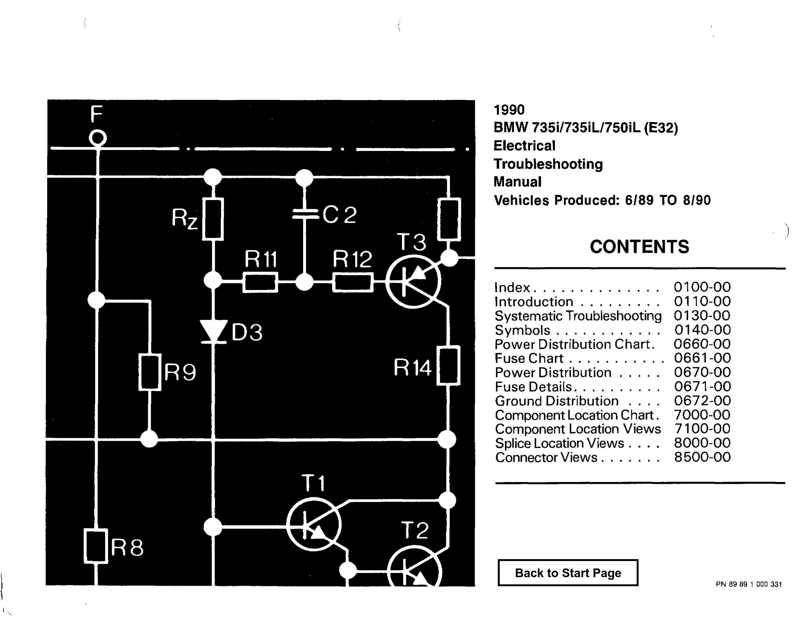 BMW 735i 735iL 750iL 1990 Electrical Troubleshooting Manual