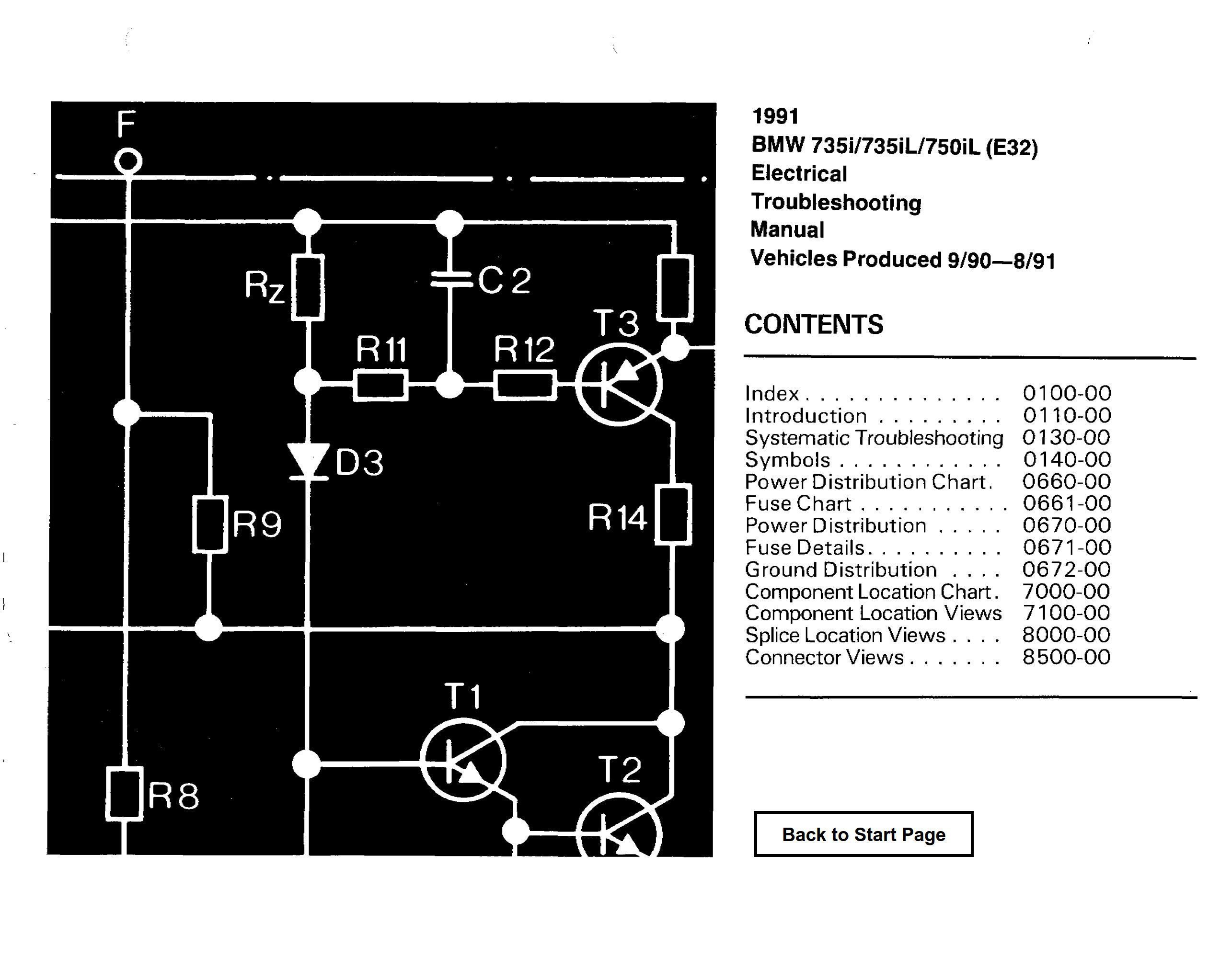 BMW 735i 735iL 750iL 1991 Electrical Troubleshooting Manual