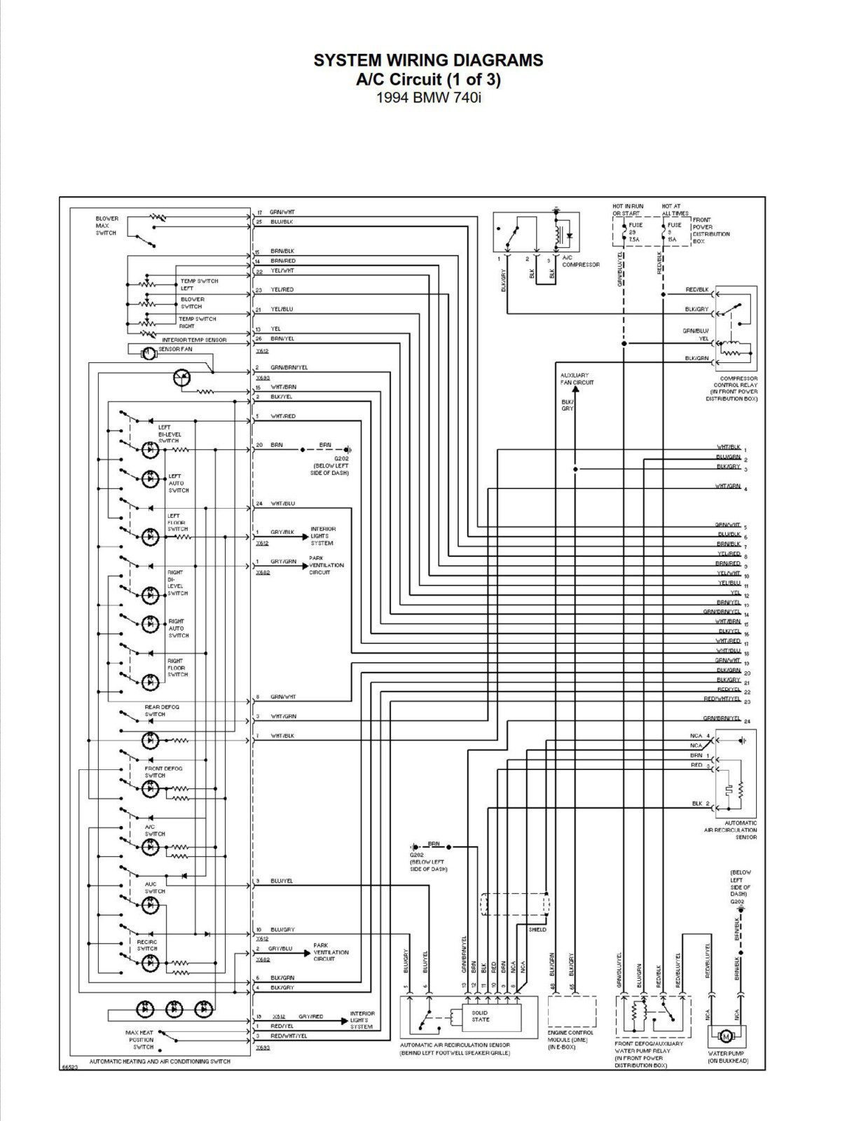 BMW 740i 1994 Electrical Wiring Diagrams PDF Download