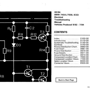 BMW 740i 740il 750il 1993 Electrical Troubleshooting Manual
