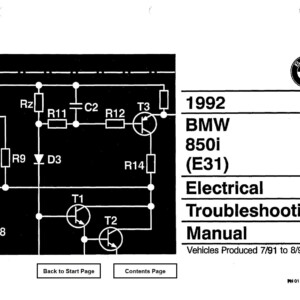 BMW 850i 1992 Electrical Troubleshooting Manual