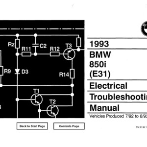 BMW 850i 1993 Electrical Troubleshooting Manual