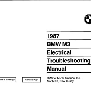 BMW M3 1987 Electrical Troubleshooting Manual