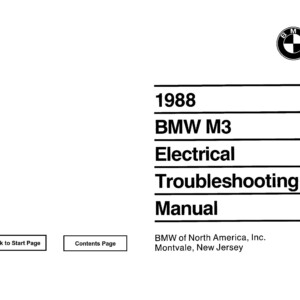 BMW M3 1988 Electrical Troubleshooting Manual