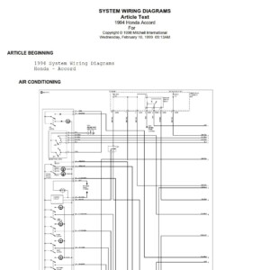 Honda Accord 1994 Electrical Wiring Diagrams