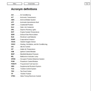 Honda Accord 1998 - 2002 Electrical Troubleshooting Manual