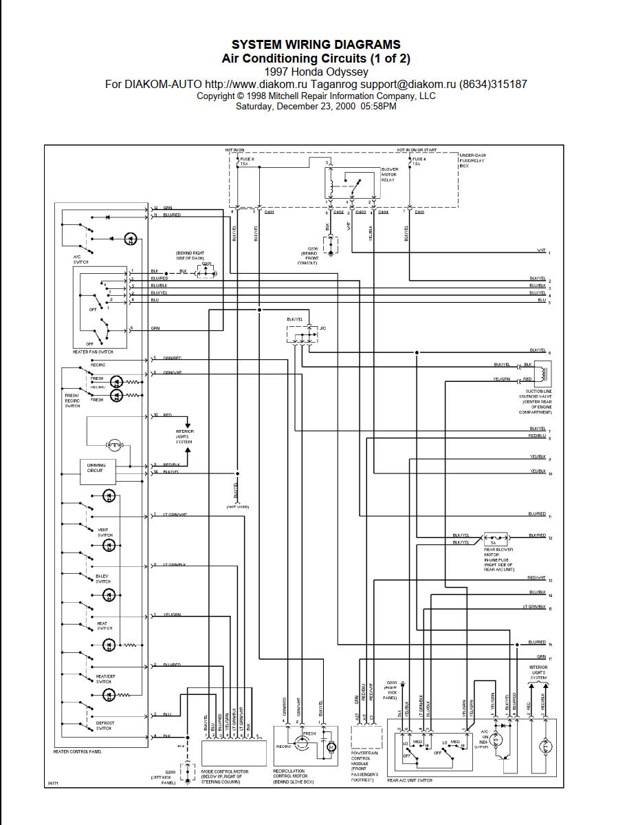 Get Detailed Honda Odyssey 1997 Wiring Diagrams Here