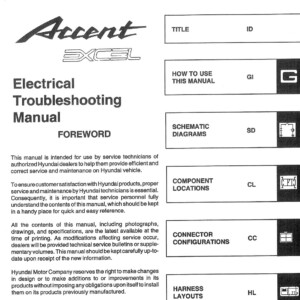 Hyundai Accent 2005 Electrical Troubleshooting Manual