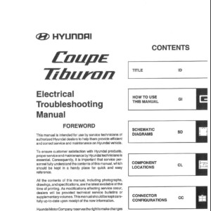 Hyundai Coupe 2003 - 2008 Electrical Troubleshooting Manual
