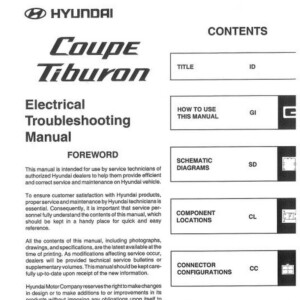 Hyundai Coupe ETM (Electrical Troubleshooting Manual)
