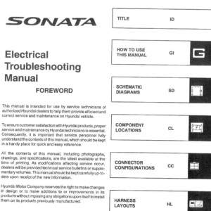 Hyundai Sonata 2005 Electrical Troubleshooting Manual