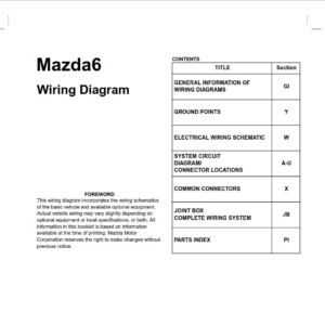 Mazda 6 2002 - 2007 Wiring Diagram