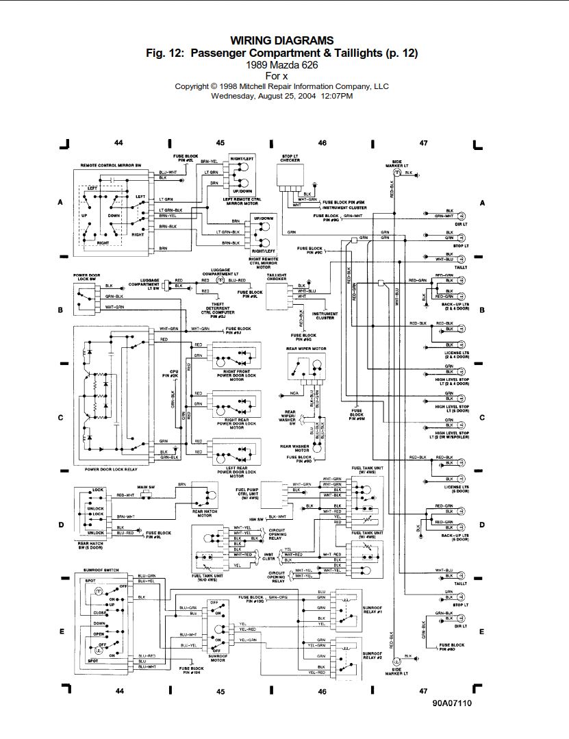 Mazda 626 1989 Wiring Diagram Pdf Download