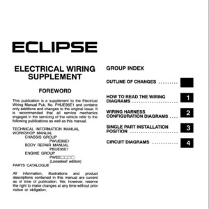 Mitsubishi Eclipse 1998 Electrical Wiring Diagrams