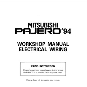 Mitsubishi Pajero 1994 - 2002 Electrical Wiring Diagrams