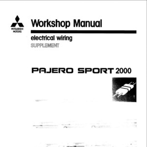 Mitsubishi Pajero Sport 2000 Electrical Wiring Supplement PHJE9810-A