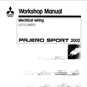 Mitsubishi Pajero Sport 2002 Electrical Wiring Supplement PHJE9810-C