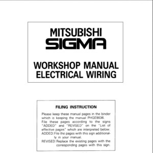 Mitsubishi Sigma 1992 Electrical Wiring