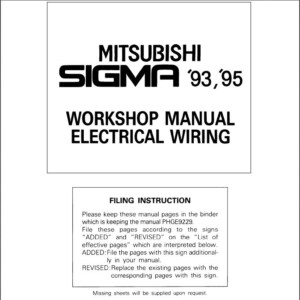 Mitsubishi Sigma 1993 1995 Electrical Wiring