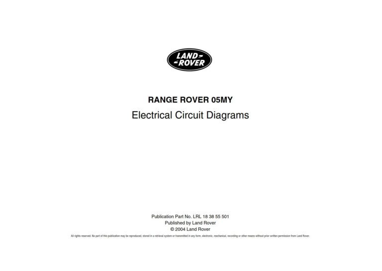 Range Rover 05MY Electrical Circuit Diagrams LRL 18 38 55 501 - DIY & Guides