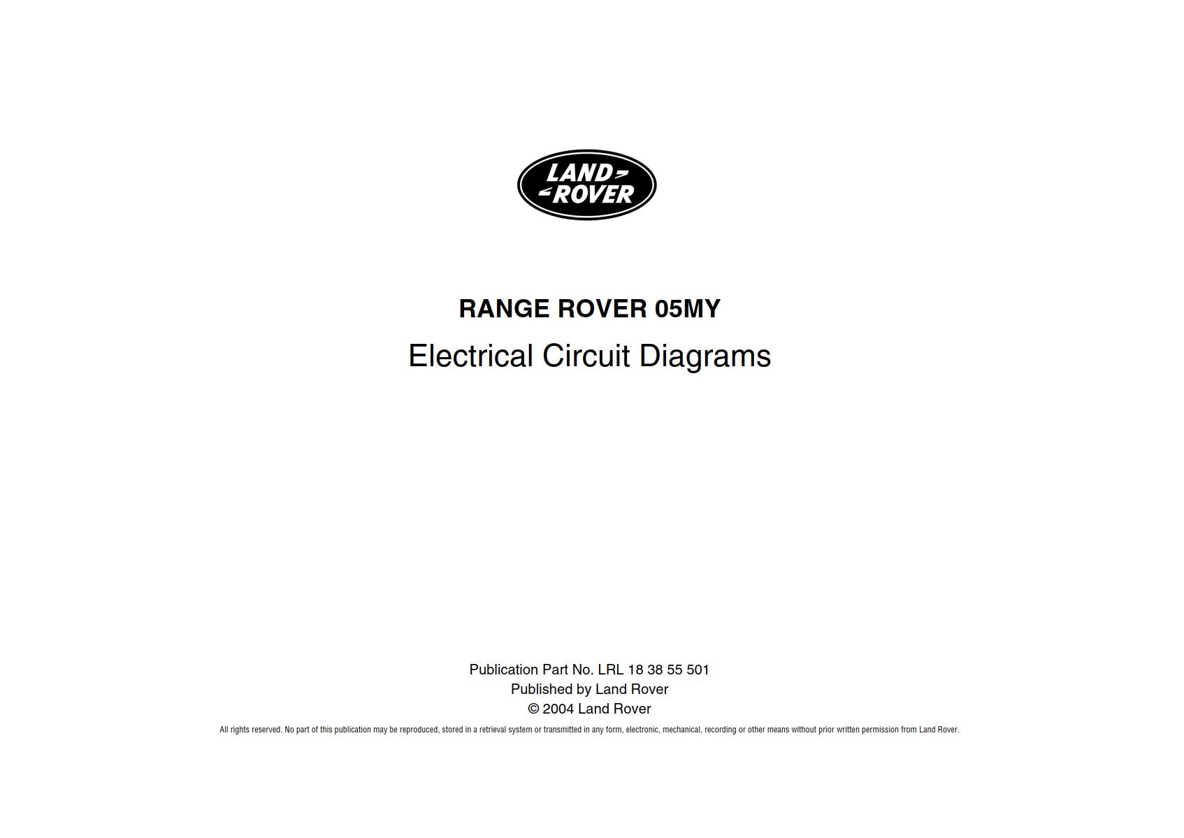 Range Rover 05MY Electrical Circuit Diagrams LRL 18 38 55 501