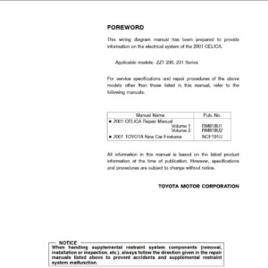 Toyota Celica 2001 Wiring Diagram