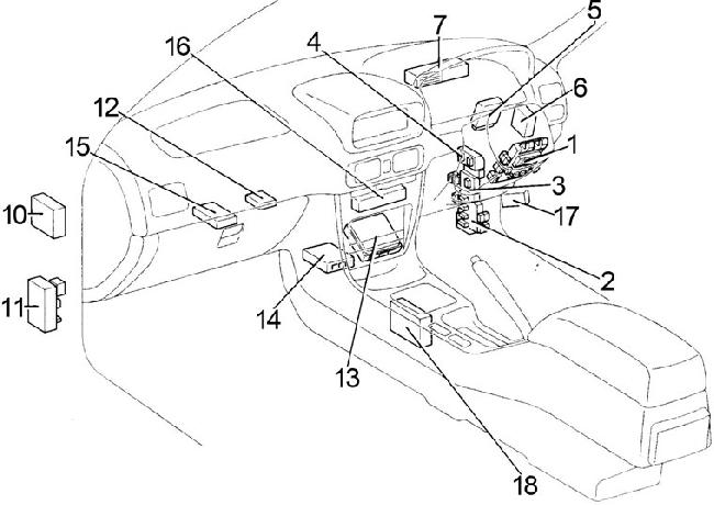 Toyota Corolla 1995 - 2002 E110 Fuse Box Diagram - PDF for FREE