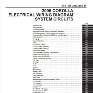 Toyota Corolla 2006 Electrical Wiring Diagram EM00H0U