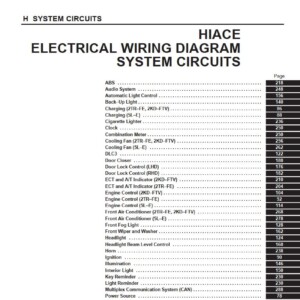 Toyota HIACE 2006 ELECTRICAL WIRING DIAGRAM EWD622E