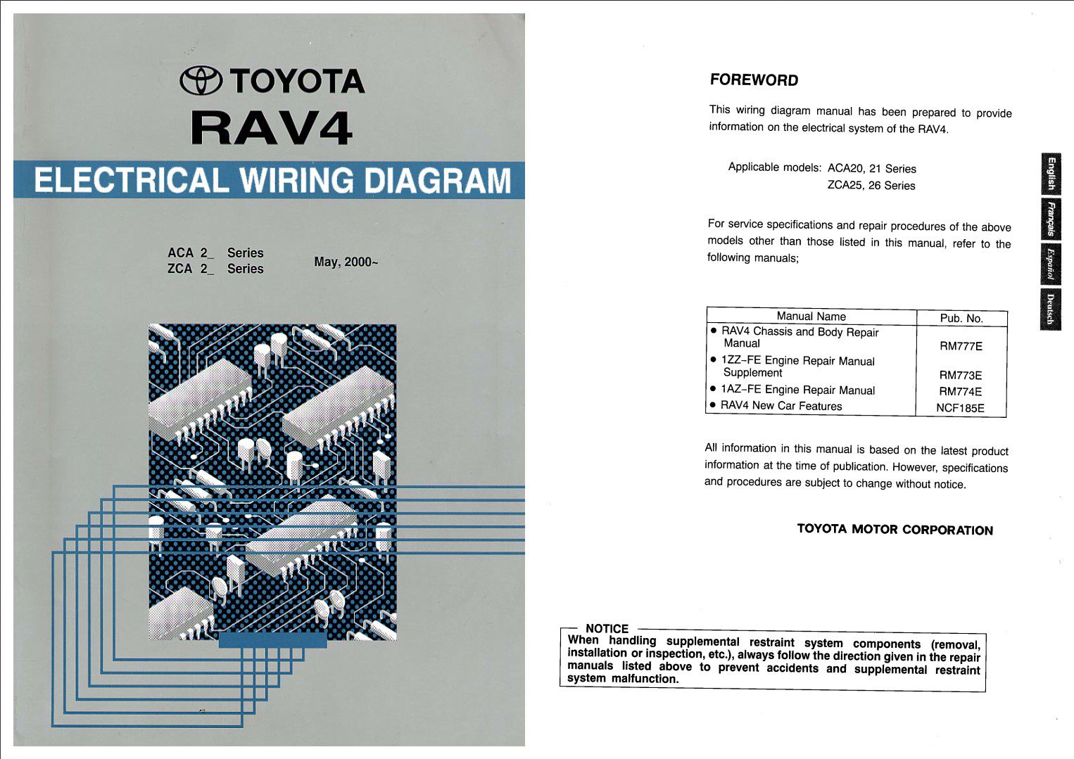Toyota Rav4 2000 2005 Electrical Wiring Diagram Pdf Download
