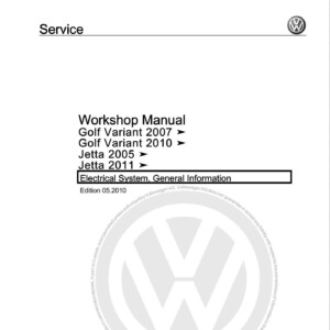Volkswagen Jetta 2005 2011 Golf Variant 2007 2010 Electrical System