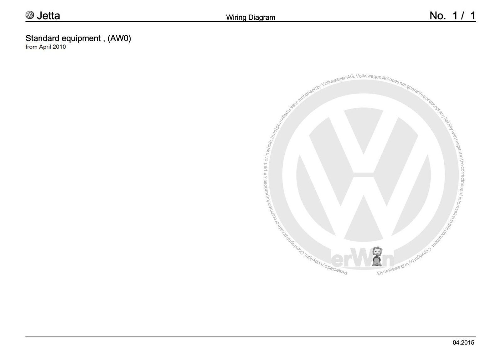 Volkswagen Jetta 2010 Wiring Diagram Edition 042015 Pdf Download