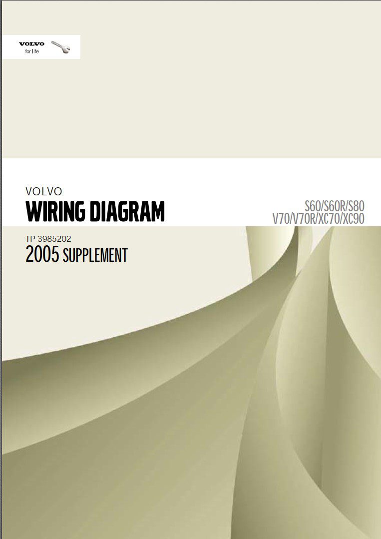 Volvo S60 S60R S80 V70 V70R XC70 XC90 2005 Wiring Diagram Supplement